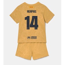 Barcelona Memphis Depay #14 Bortedraktsett Barn 2022-23 Kortermet (+ korte bukser)